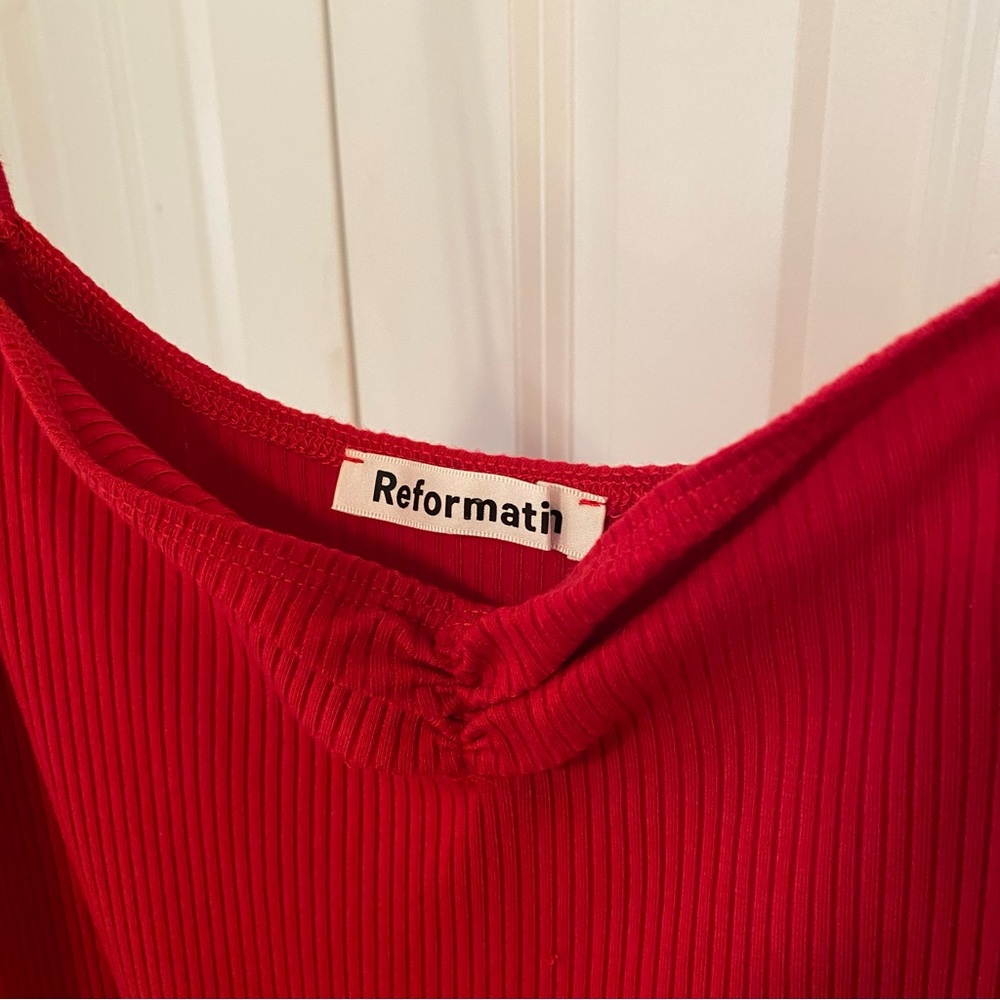 Reformation Formosa Red Knit Midi Dress XL - Picture 4 of 10